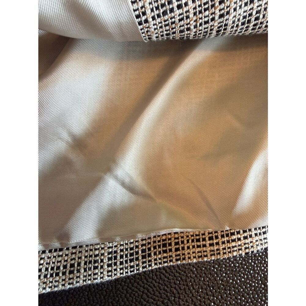 Armani Collezioni Linen blend Neutral Tweed Blazer 3 button closure size 10 - Picture 5 of 15